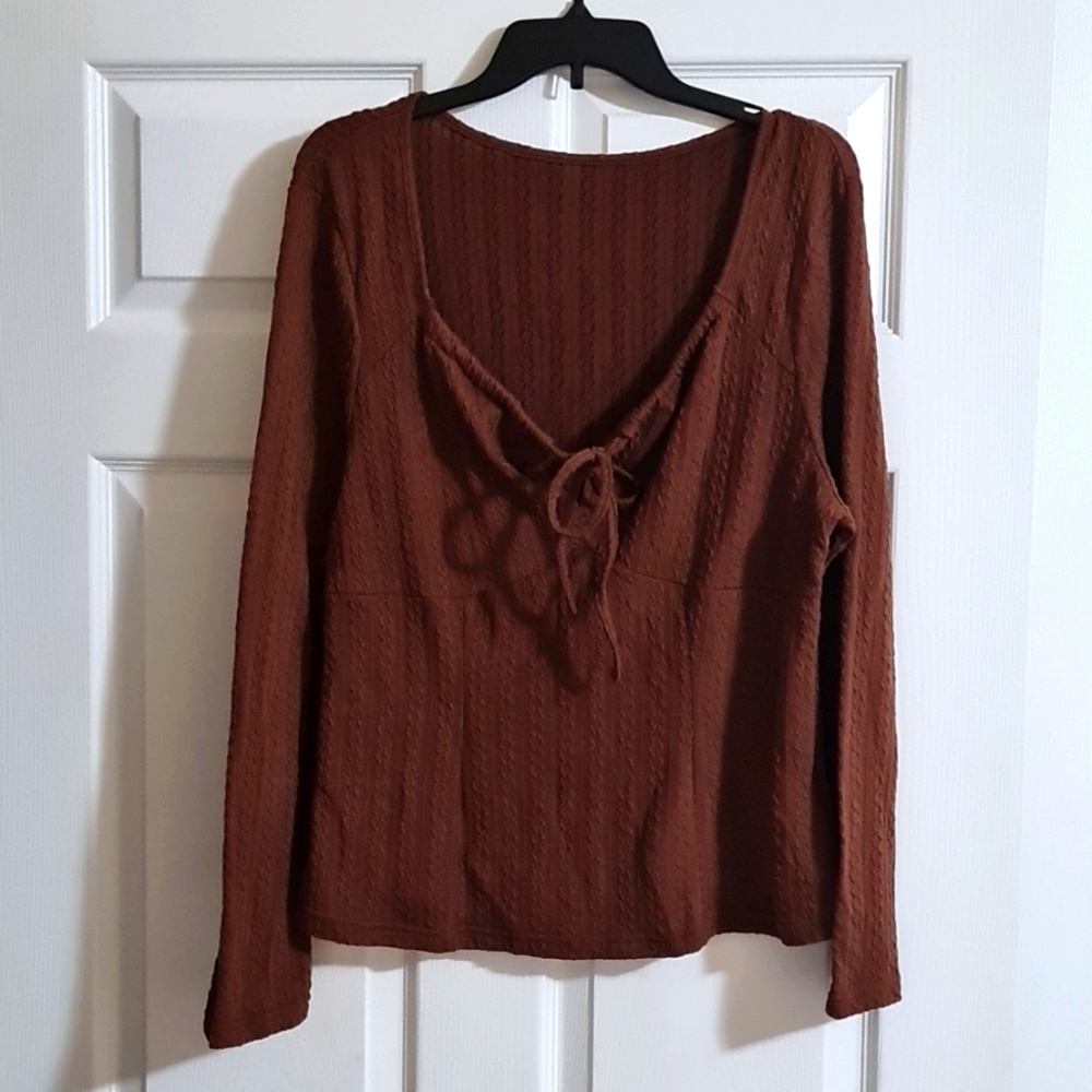 Shein Curve ladies brown long sleeved top size 2xl